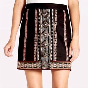 Evereve Braeve Sedona Tribal Mini Skirt Embroidered Size Medium